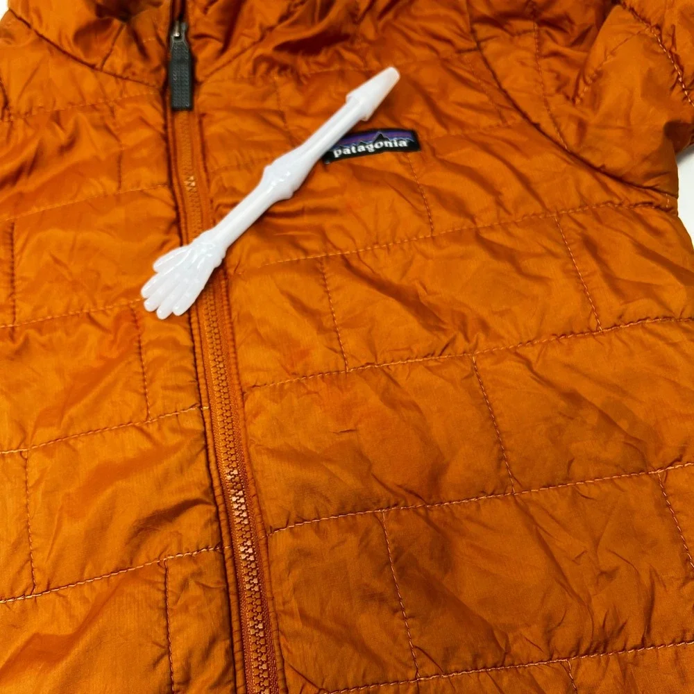 Patagonia Kids Nano Puff Insulated Puffer Jacket Burnt Orange Full Zip